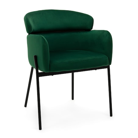 Krzesło tapicerowane welurowe do salonu BOLZANO zielone