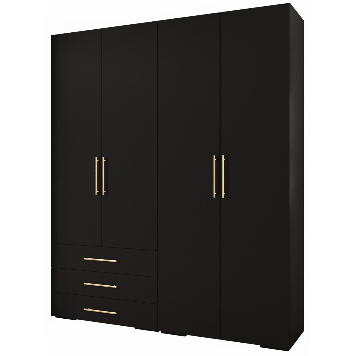 Garderoba wysoka do przedpokoju INOVA 3 Z15 czarny+złoty