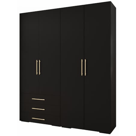 Garderoba wysoka do przedpokoju INOVA 3 Z15 czarny+złoty