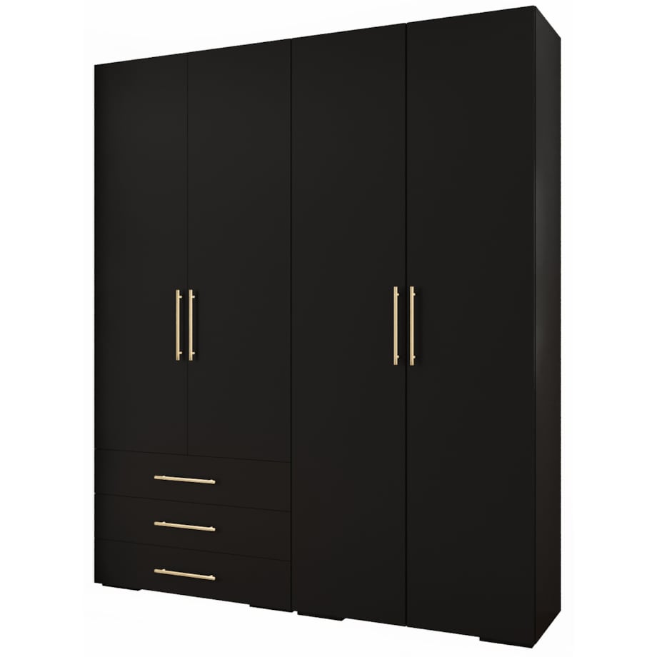 Garderoba wysoka do przedpokoju INOVA 3 Z15 czarny+złoty