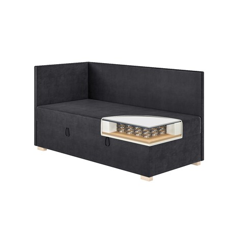 Mesonica Łóżko Flexi, granatowe, 90x200, Lewostronne