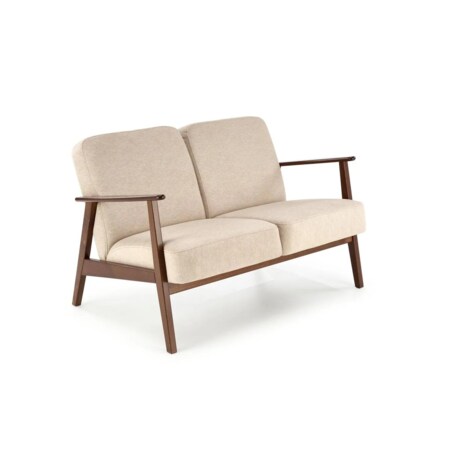 Sofa MILANO 2S beżowa/orzech dwuosobowa
