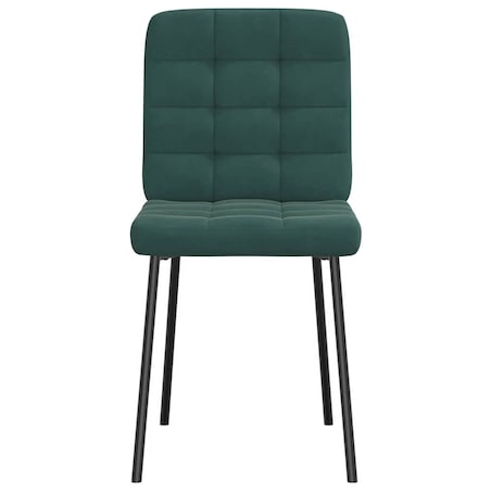 vidaXL Krzesła stołowe, 2 szt., ciemnozielone, obite aksamitem