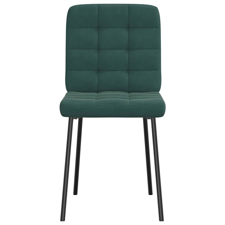 vidaXL Krzesła stołowe, 2 szt., ciemnozielone, obite aksamitem
