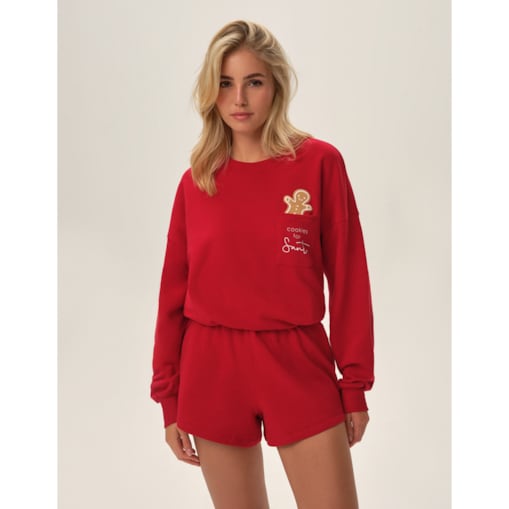 Piżama Fawn 41900-33X Czerwona Czerwony, XL