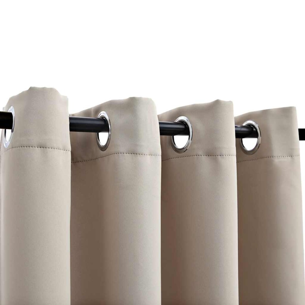 vidaXL Zasłony zaciemniające z metalowymi kółkami, 2 szt., beżowe