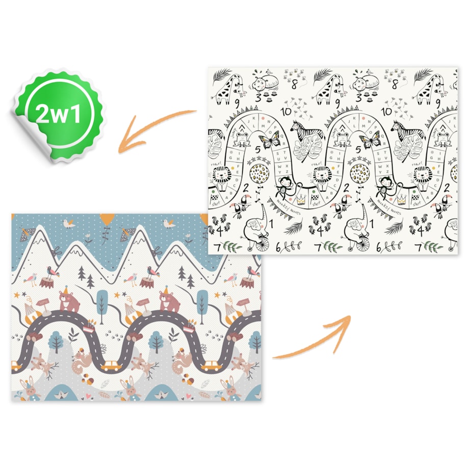 Mata piankowa edukacyjna składana dla dzieci 150x200 pianka xpe Nukido