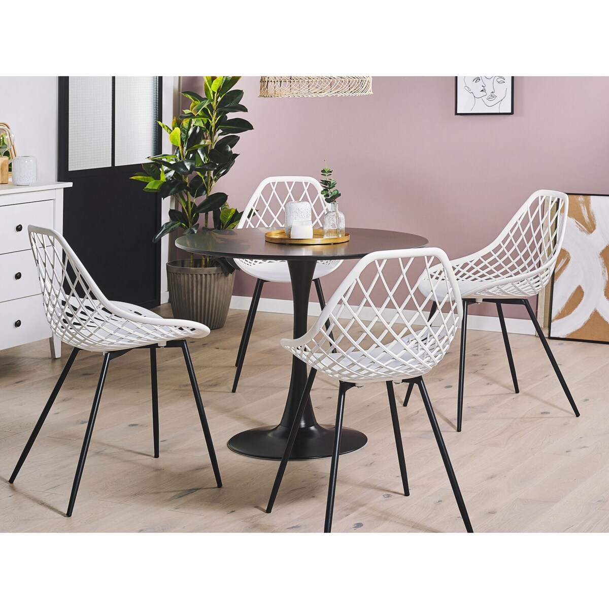 Zestaw 2 krzeseł do jadalni biały CANTON