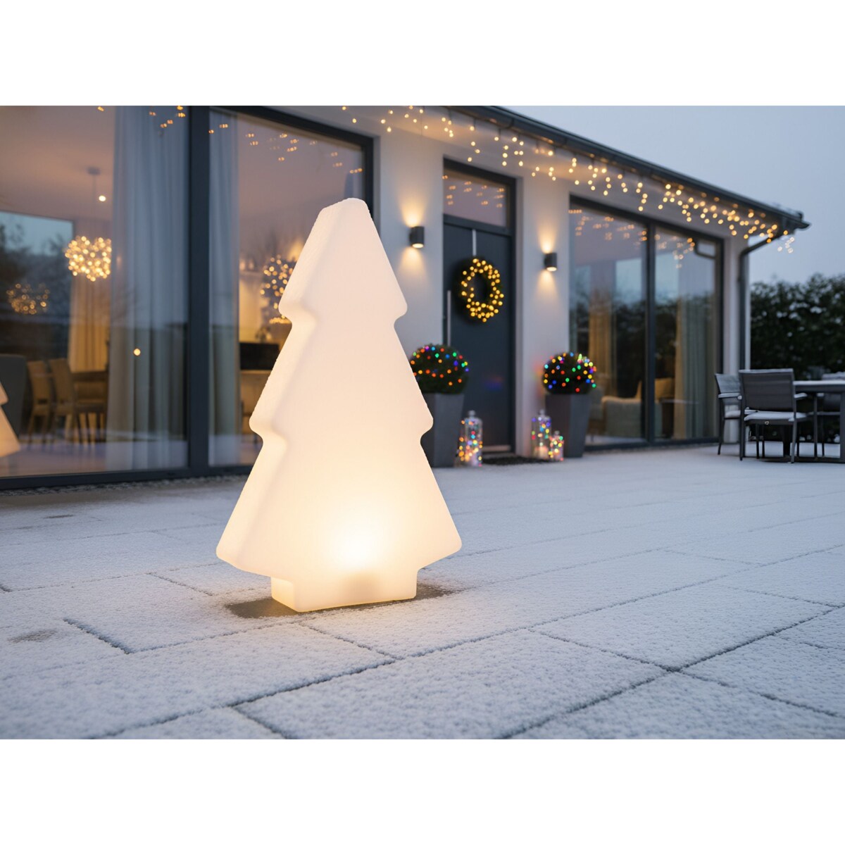 Lampa ogrodowa stojąca LED FINNAN Choinka 83 cm Biały