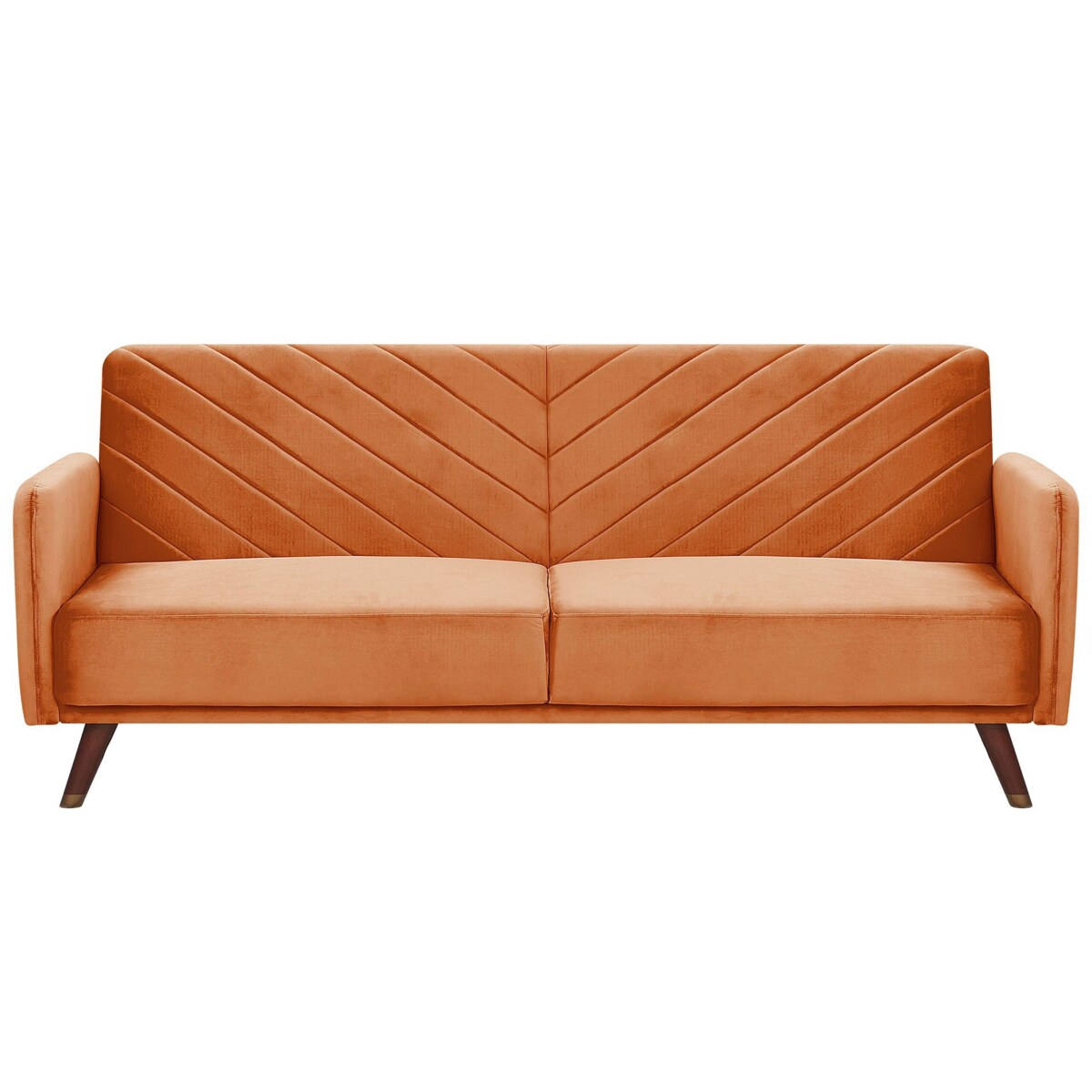 Sofa rozkładana SENJA Welur Pomarańczowy dla 3 osób