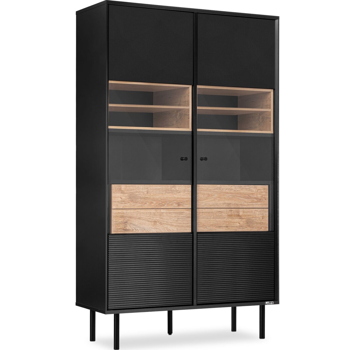 KONSIMO LOFTY Dwudrzwiowa witryna w stylu loft