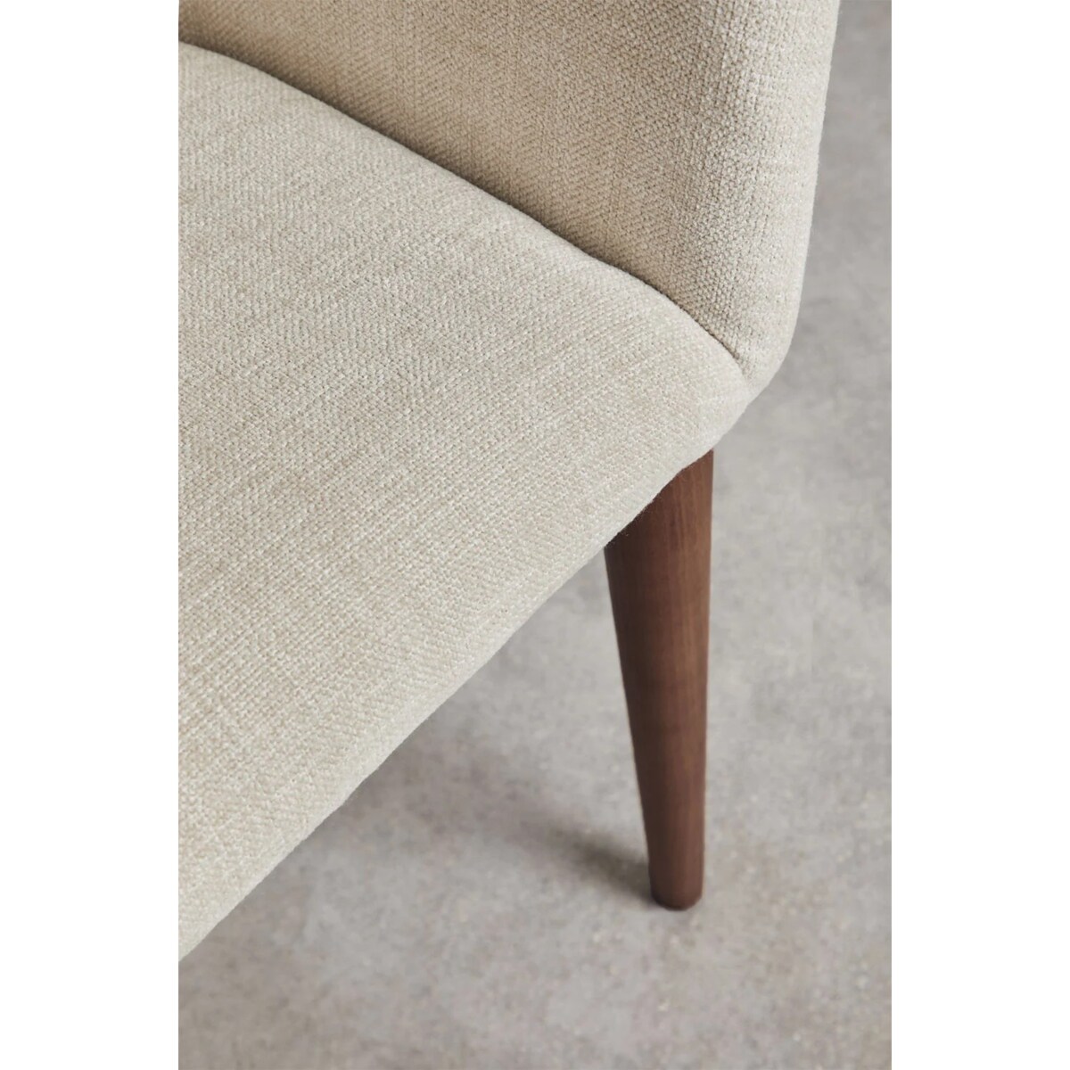 Krzesło z podłokietnikami, kremowy, ciemne nóżki, Burnia