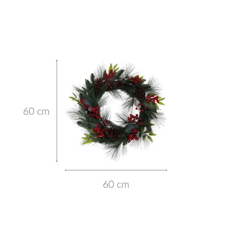 Wieniec świąteczny z naturalnym przybraniem, Ø 60 cm