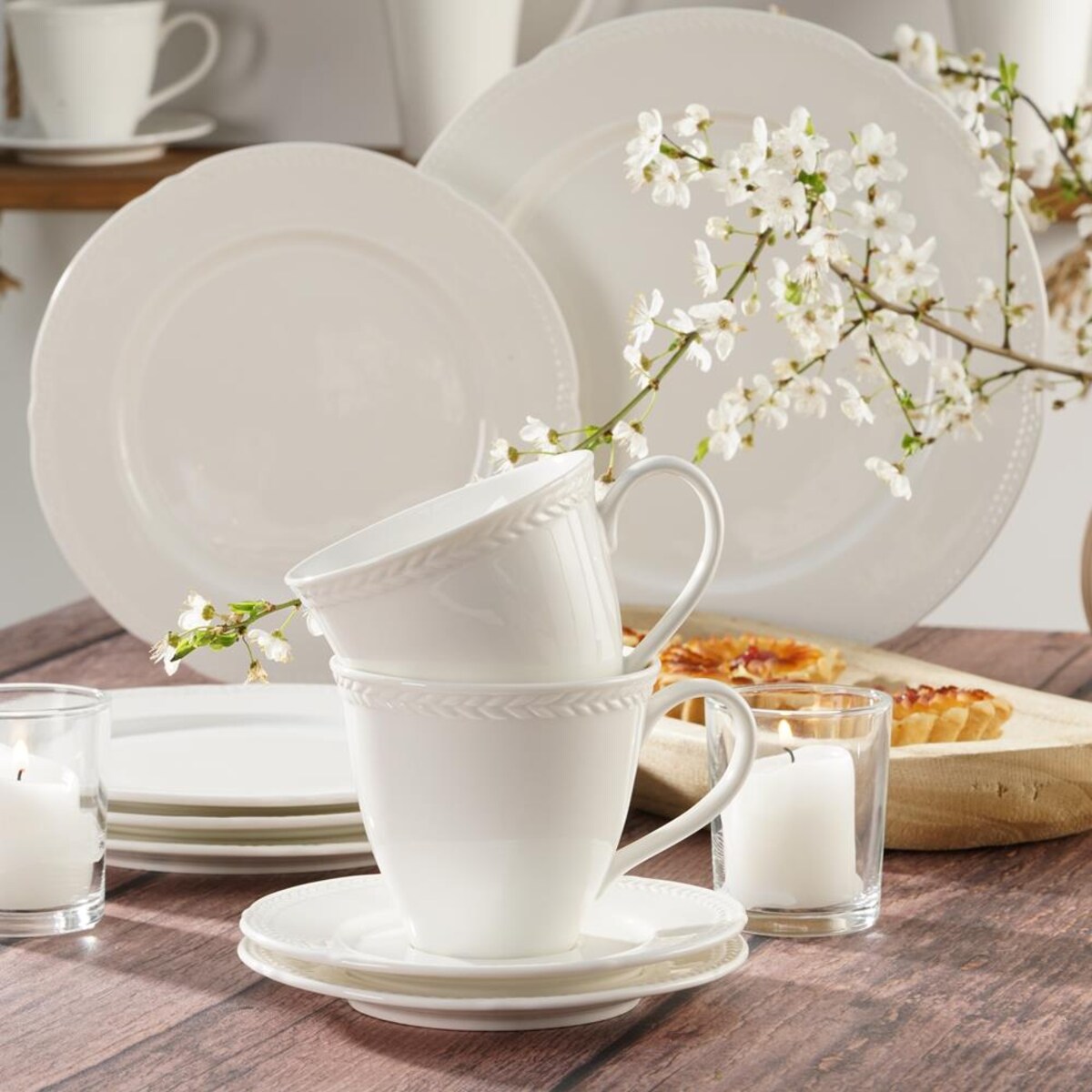 VILLA ITALIA Komplet filiżanek porcelanowych 230 ml 6 sztuk LOZANO