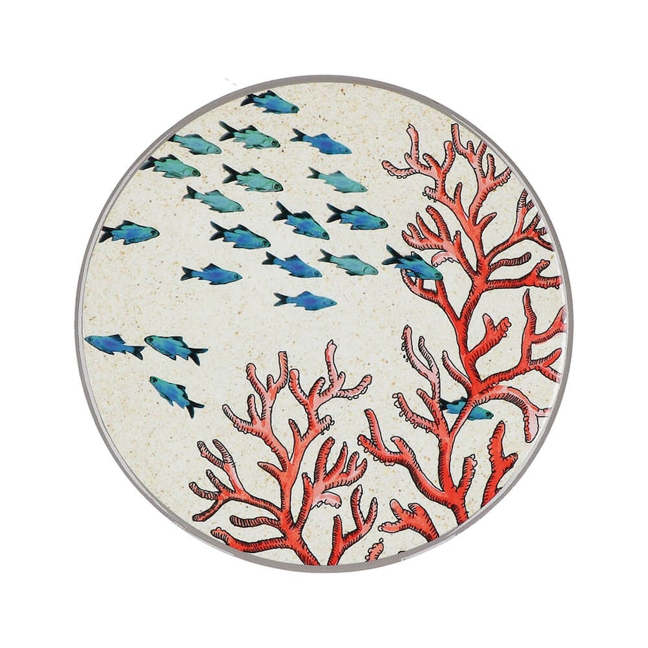 Podstawka okrągła z melaminy Sea Life rafa koralowa - 20 cm