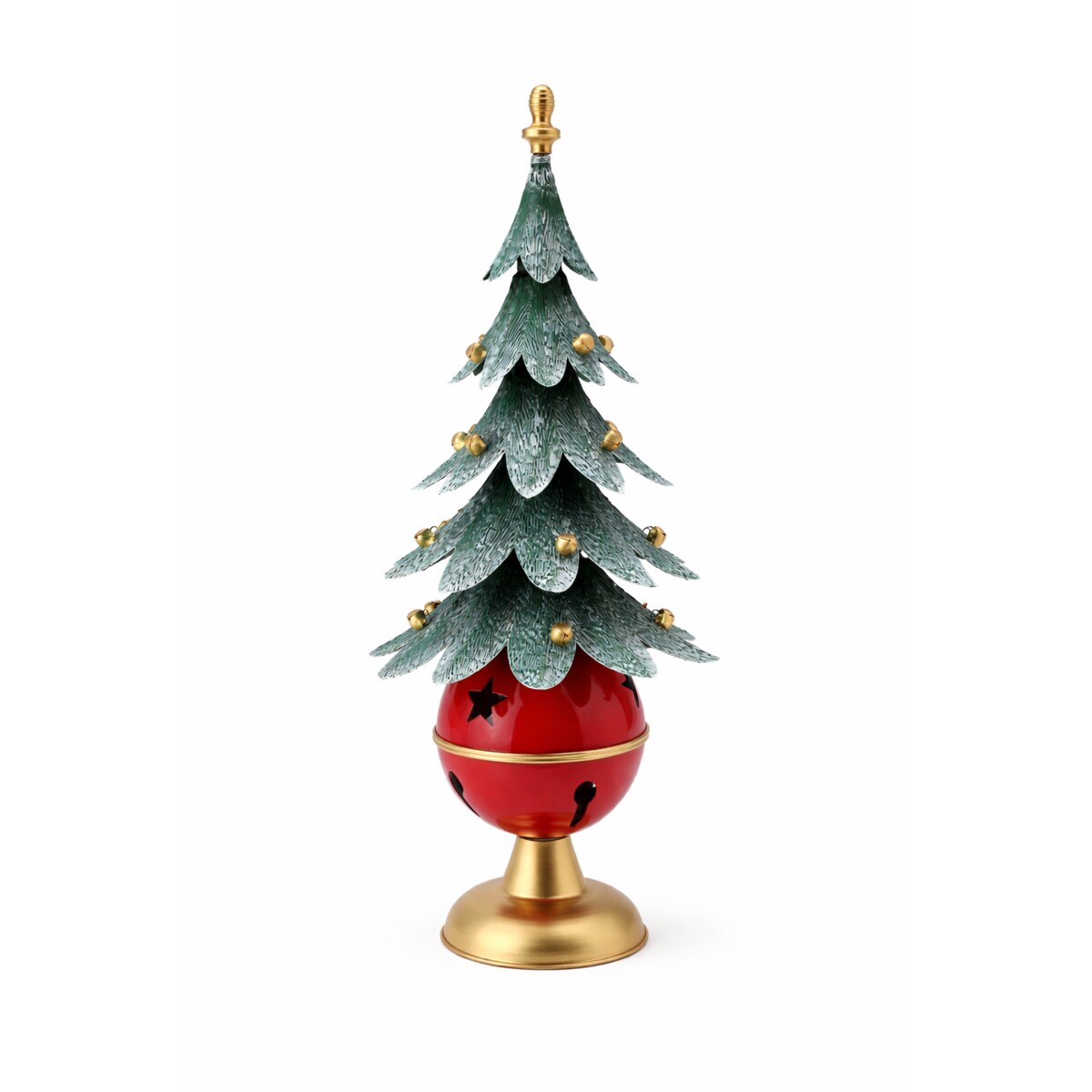 Choinka metalowa na czerwonej bombce 102x40x28,5 cm