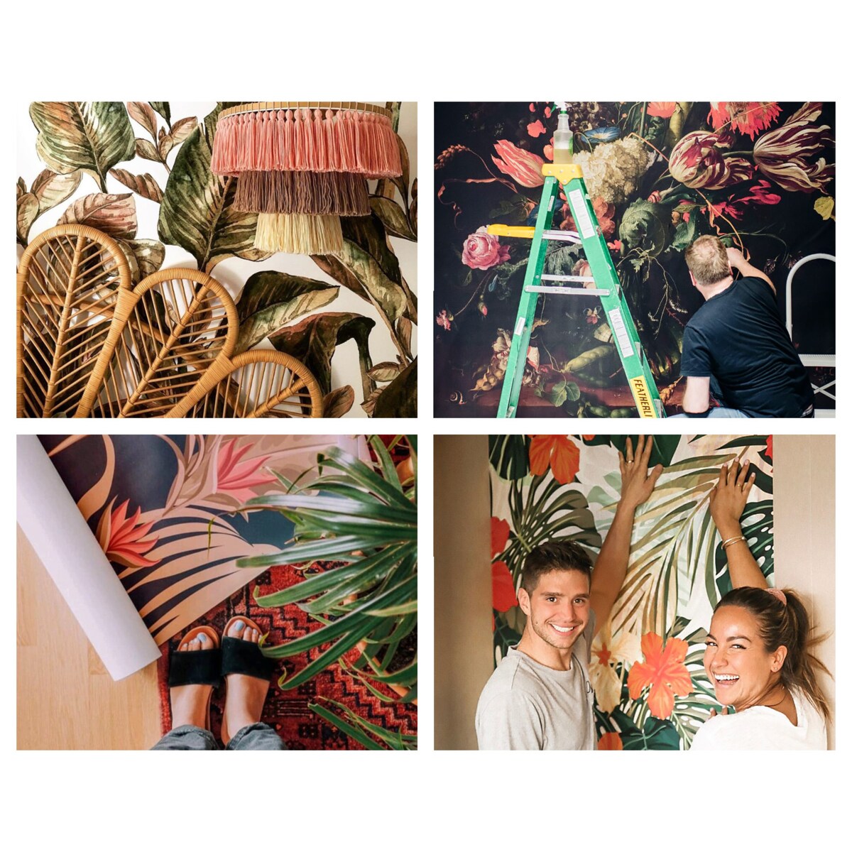 Fototapeta samoprzylepna 250x104 cm - Geometryczne sploty, tapeta ścienna biała