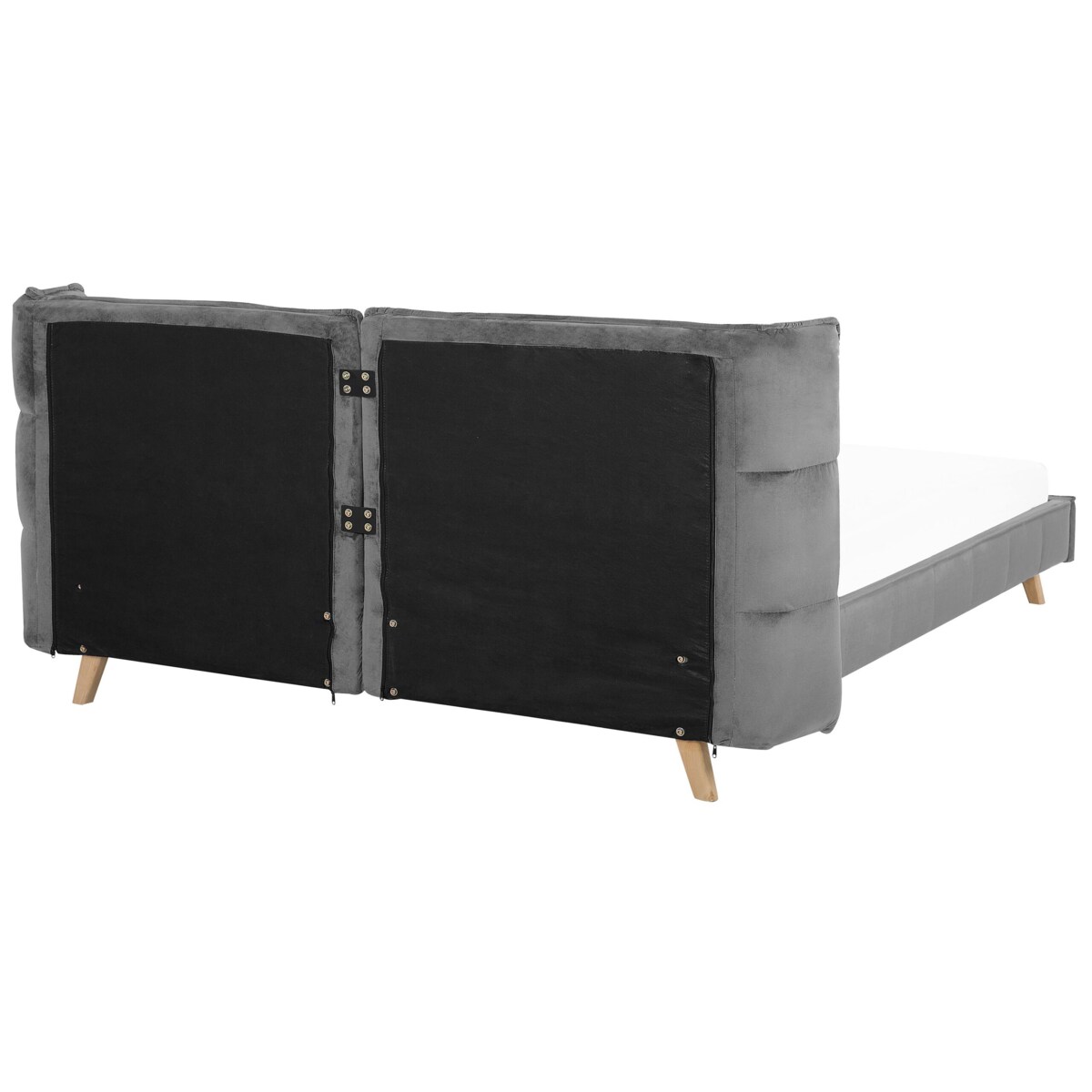 Łóżko welurowe 180 x 200 cm szare SENLIS