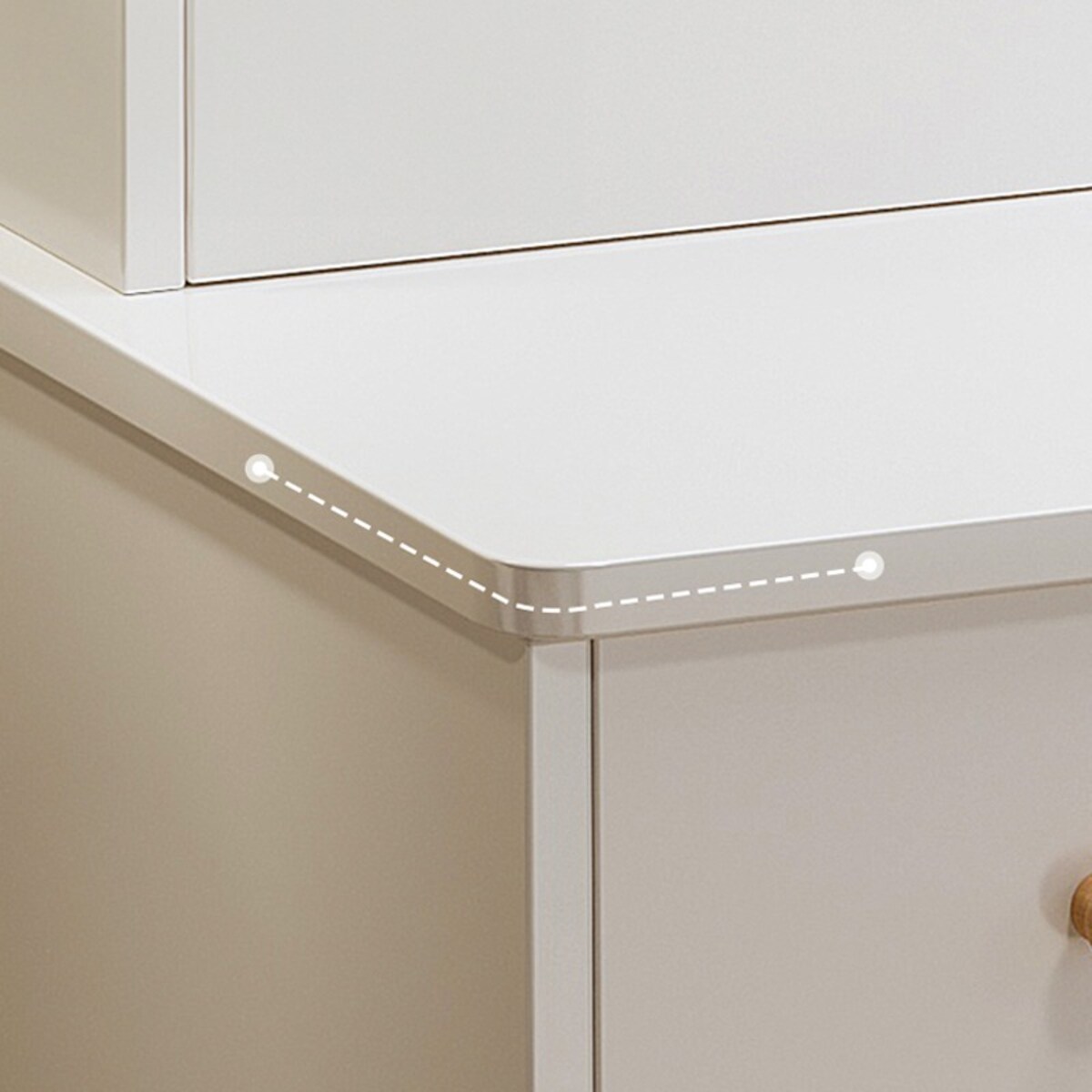 Toaletka z lustrem z szufladami biała makijażu glamour skandynawski 100 cm