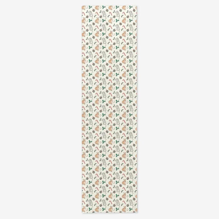 Bieżnik świąteczny - Akwarelowe króliczki świąteczne - 35x130