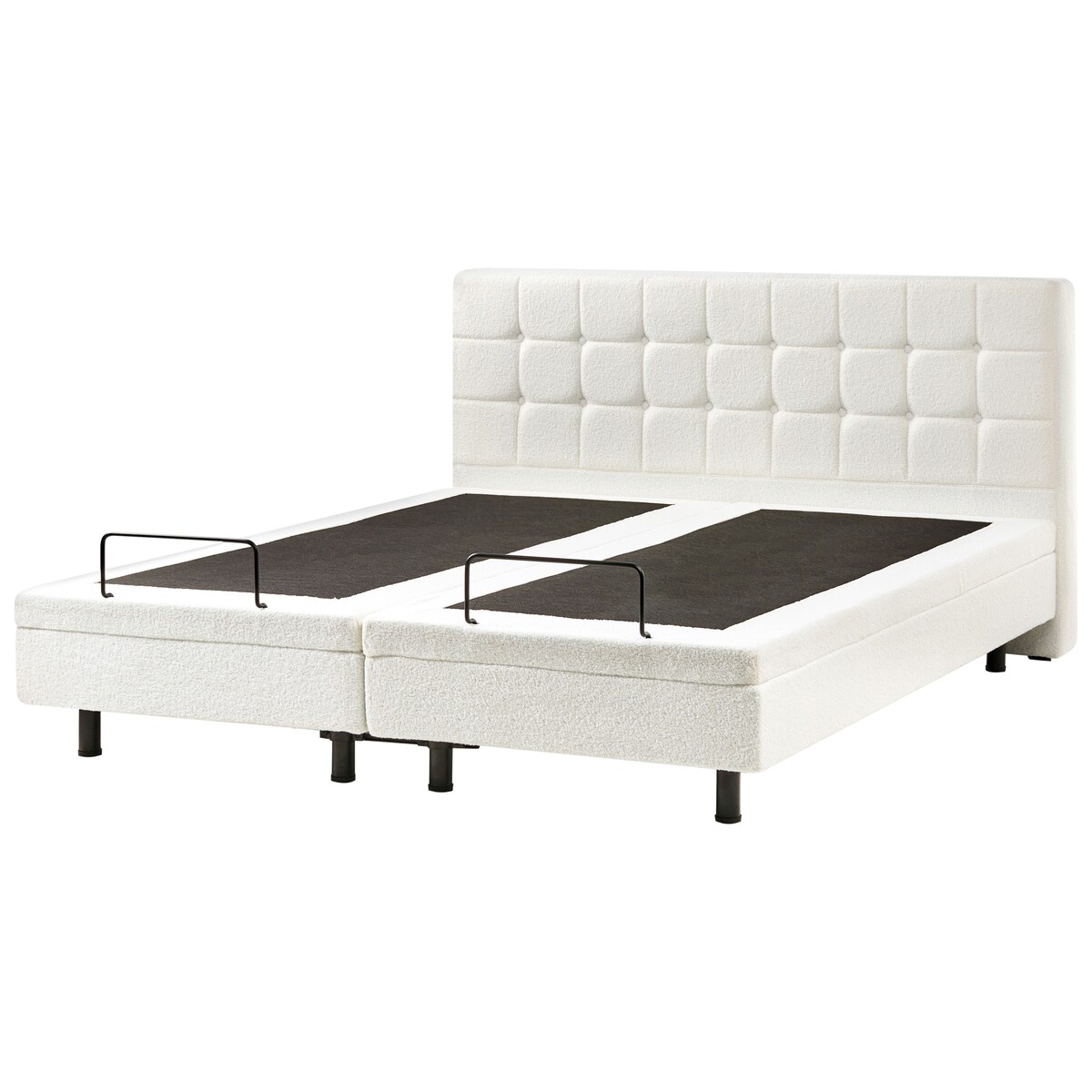Łóżko regulowane Boucle DUKE 180 x 200 cm Złamana biel