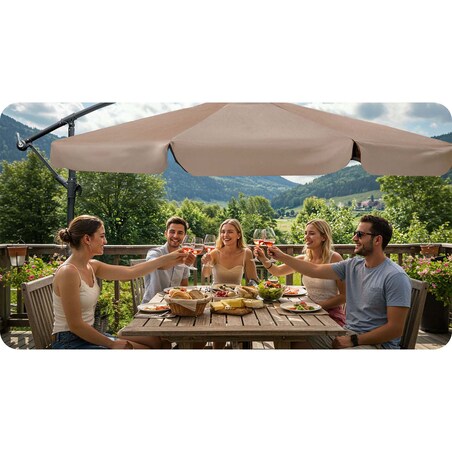 Parasol ogrodowy z wysięgnikiem pokrowiec 8 segmentów ø 350cm Plonos