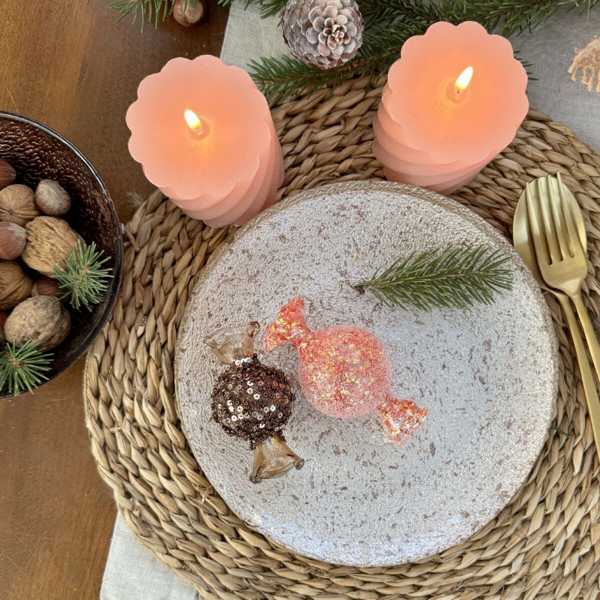 VILLA ITALIA Bombka szklana CUKIEREK pink 9,5 cm