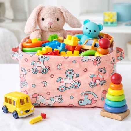 Pojemnik na zabawki, kosz materiałowy, worek na pranie KONIKI OR51WZ2
