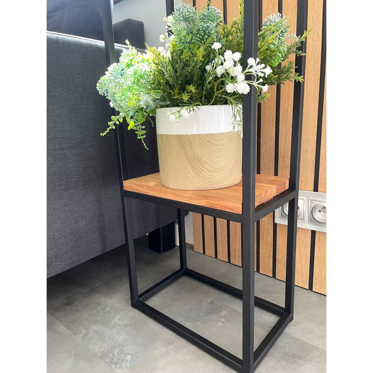 Zegar stojący w konsoli loft dębowy 100cm