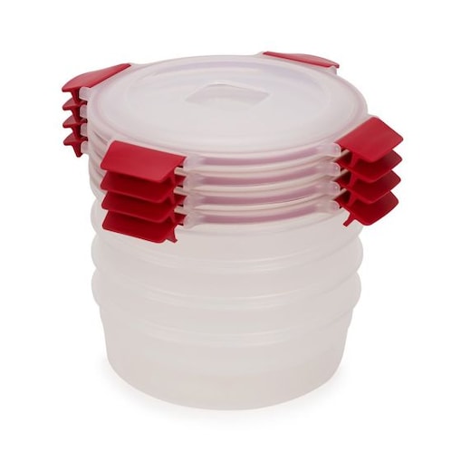 Zestaw 4 pojemników okrągłych Red Nest Lock Joseph Joseph