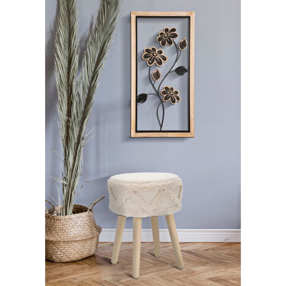 Dekoracja ścienna Girish - A, kolor brązowy i czarny, żelazo i płyta MDF, 30 x 60 cm, do salonu i przedpokoju, Mauro Ferretti