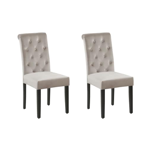 Zestaw 2 krzeseł do jadalni VELVA Welur Szary