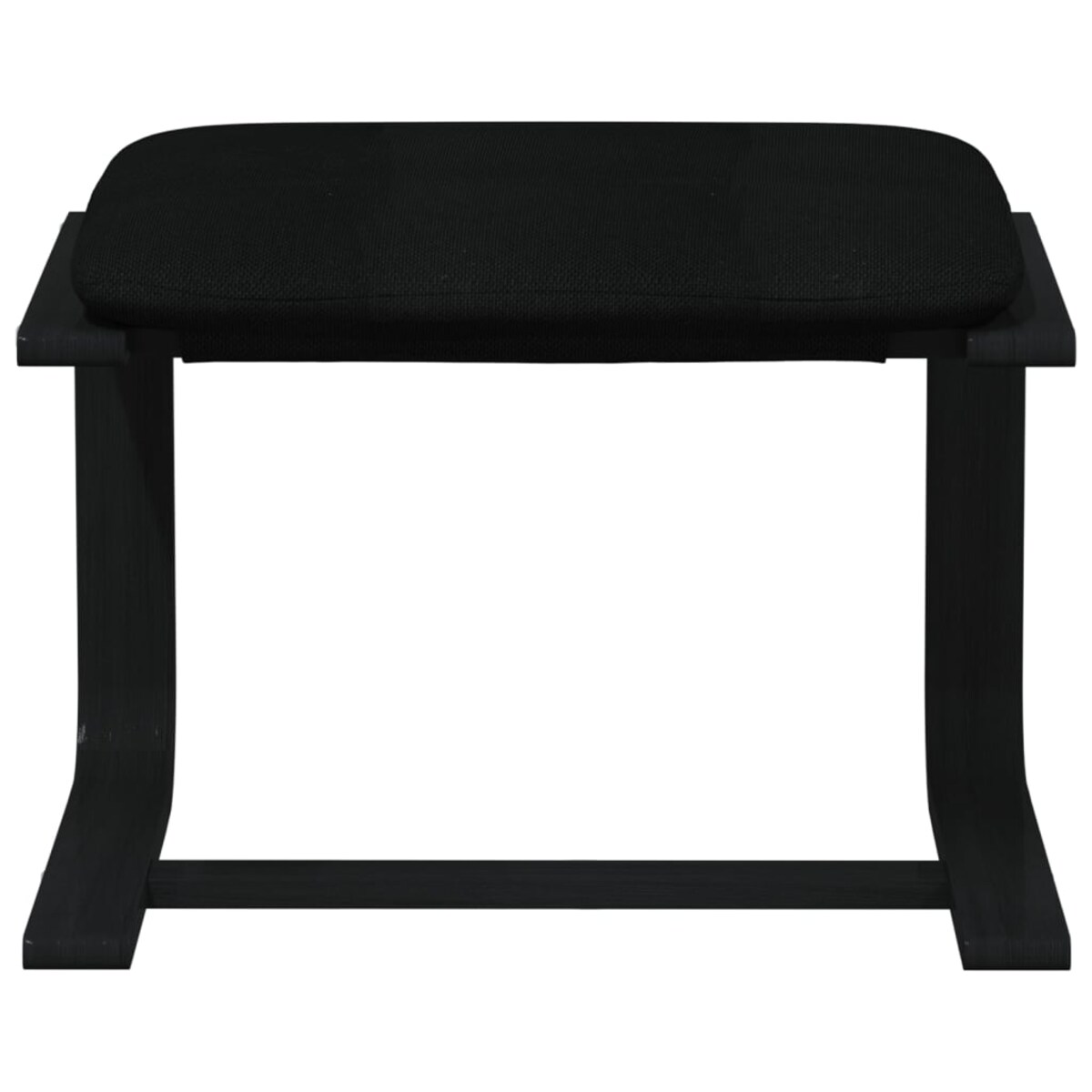 vidaXL Fotel z podnóżkiem, czarny, obity tkaniną