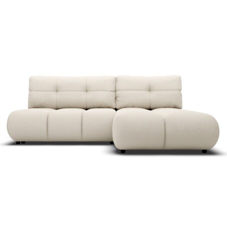 Pikowany Narożnik MILA rozkładany bez boczków prawy śmietankowy