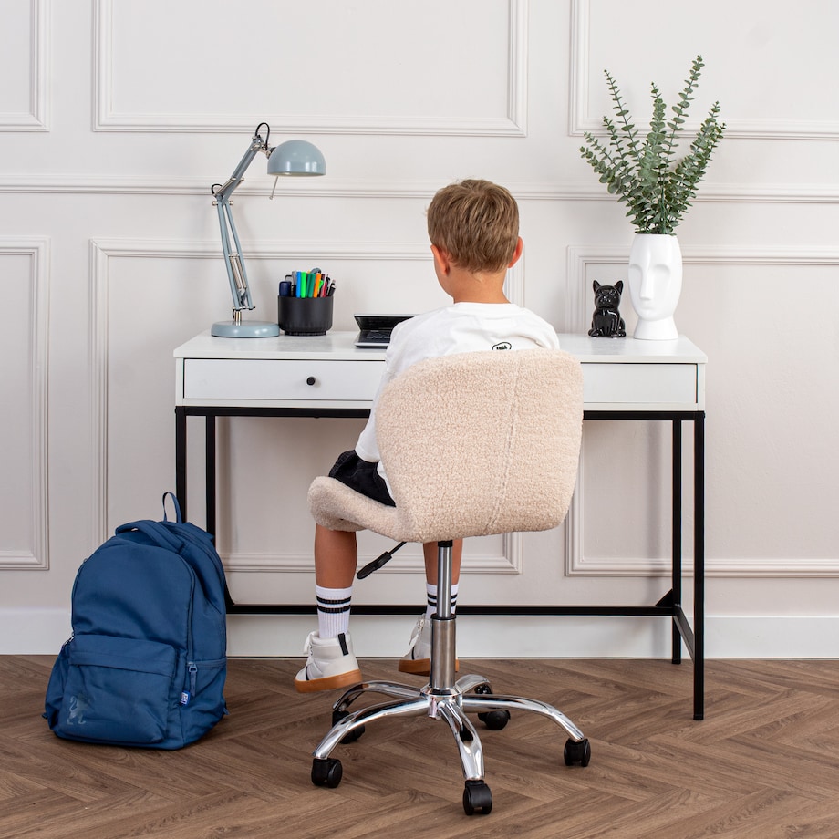 Fotel do biura obrotowy nowoczesny beżowy