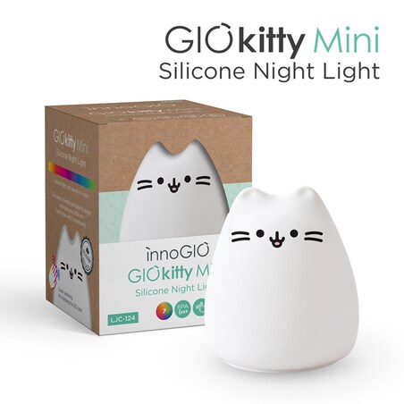 Innogio Kitty Mini silikonowa lampka nocna dla dzieci w kształcie kota 7 kolorów LED
