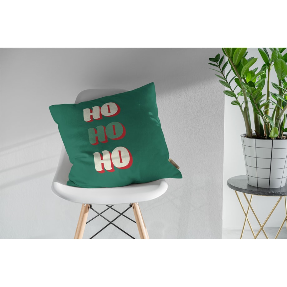Poduszka świąteczna - Ho Ho Ho - zielona 45x45 cm