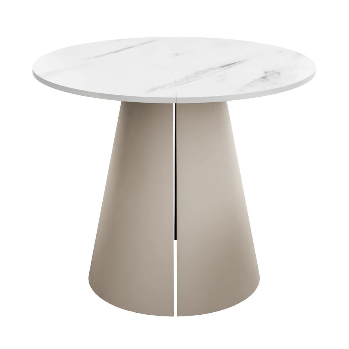 Okrągły stół rozkładany LAVA, średnica 100cm, kaszmir / Marmur Bianco