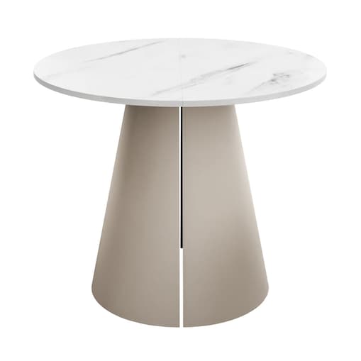 Okrągły stół rozkładany LAVA, średnica 100cm, kaszmir / Marmur Bianco