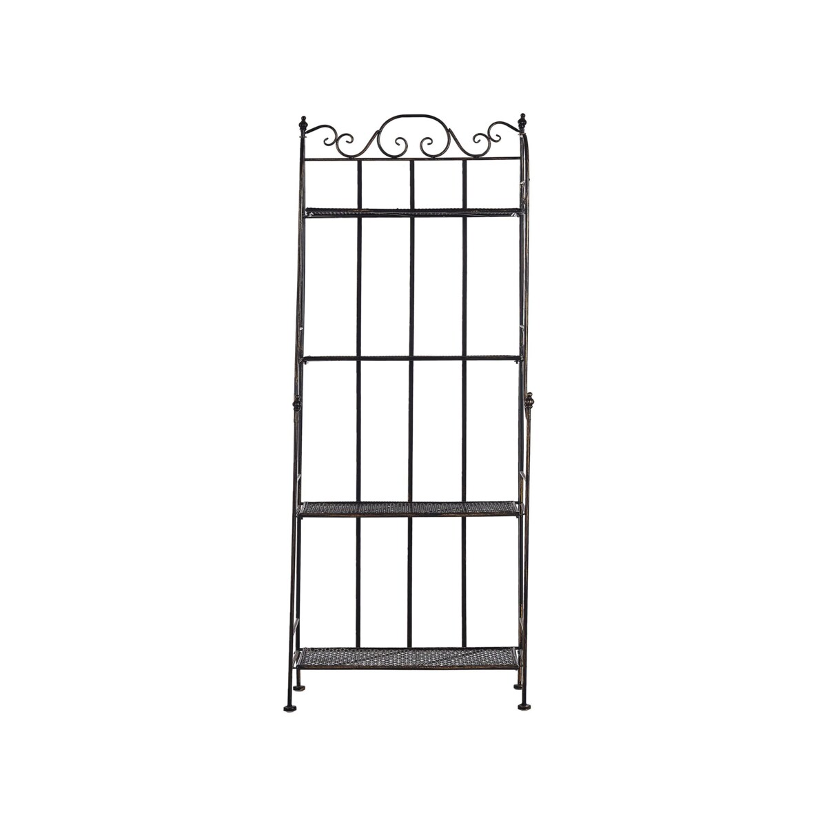 Regał ogrodowy metalowy 4 półki czarny ISERNIA