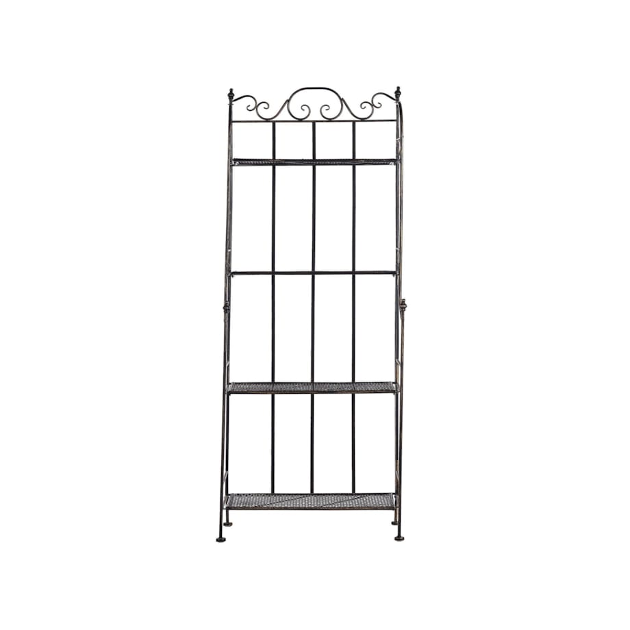 Regał ogrodowy metalowy 4 półki czarny ISERNIA