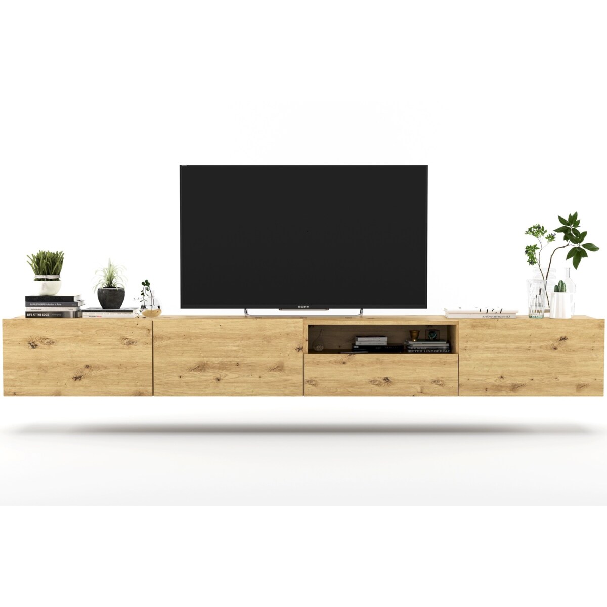 Szafka RTV Loft Wisząca Dąb Artisan MAT Komoda RTV Szuflada 240 cm