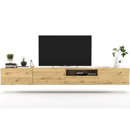 Szafka RTV Loft Wisząca Dąb Artisan MAT Komoda RTV Szuflada 240 cm