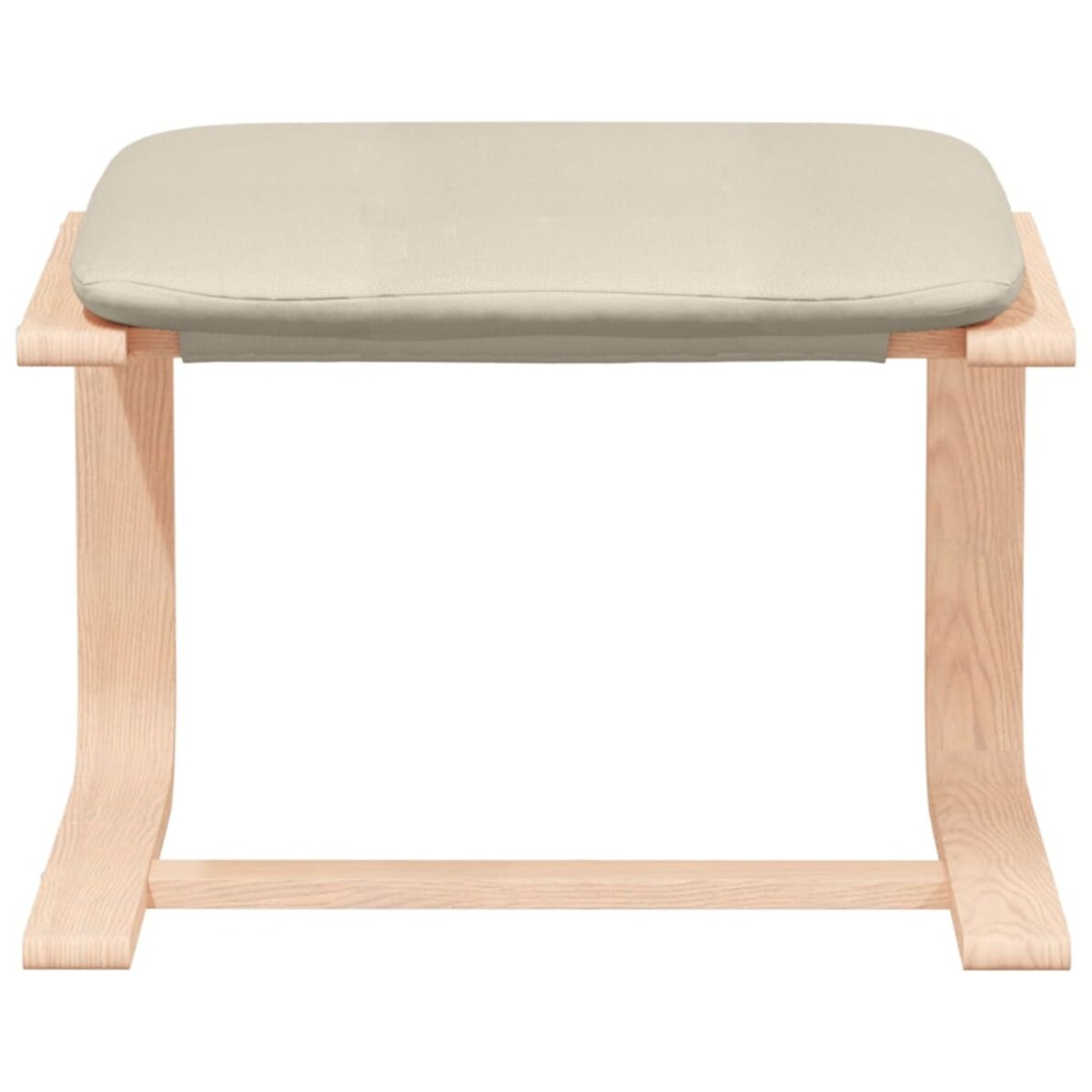 vidaXL Fotel z podnóżkiem, kremowa, obity tkaniną