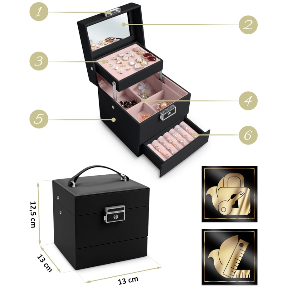 Szkatułka na biżuterię skrzynka pudełko kuferek Massido