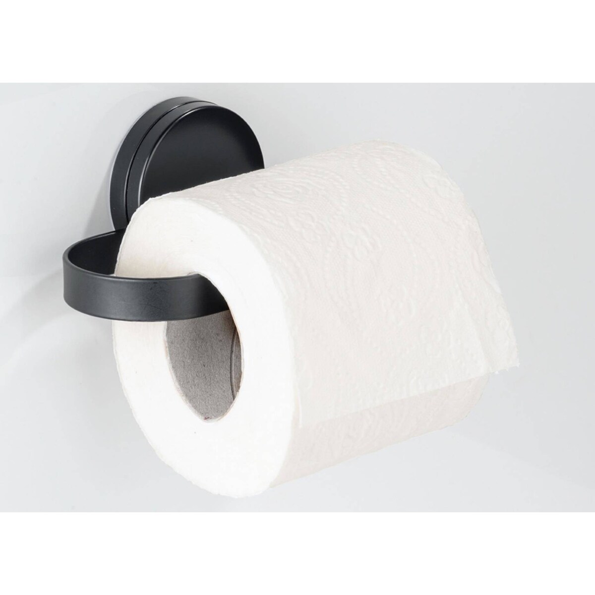 Uchwyt na papier toaletowy PAVIA Static-Loc, WENKO, kolor czarny