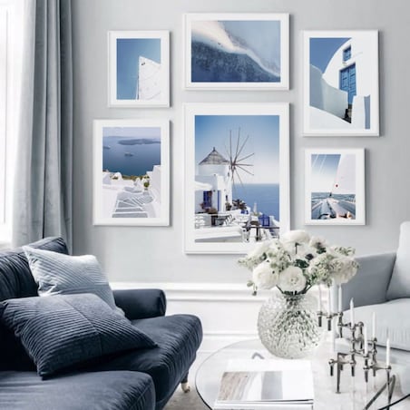 Poster Story, Plakat, Obraz - Białe Schody na Santorini, wymiary 60 x 84 cm