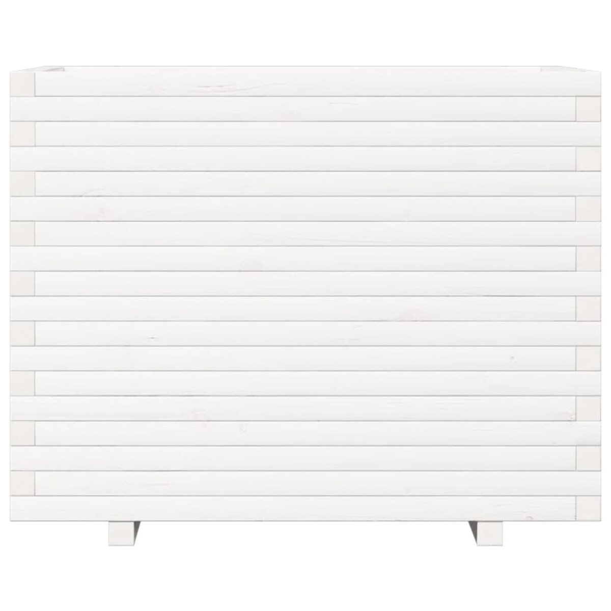 vidaXL Donica ogrodowa, biała, 90x60x72,5 cm, lite drewno sosnowe