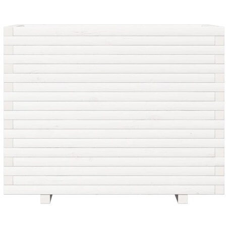 vidaXL Donica ogrodowa, biała, 90x60x72,5 cm, lite drewno sosnowe