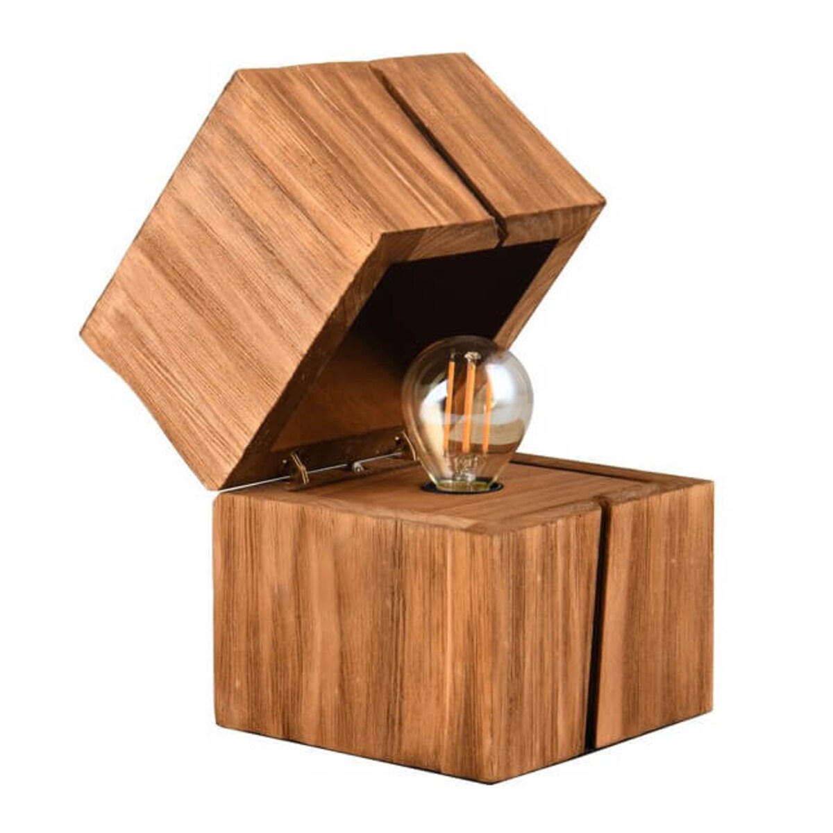 Drewniana lampa stołowa z włącznikiem Treasure 514110130 Trio brązowa